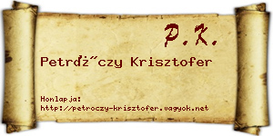 Petróczy Krisztofer névjegykártya