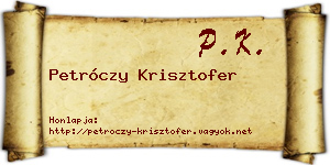 Petróczy Krisztofer névjegykártya